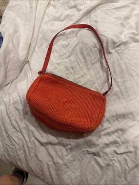 Bottega Veneta Orange Woven Shoulder Bag